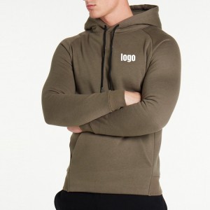 Qalîteya Bilind a OEM-ya Wholesale Xweser Logo Muscle Slim Fit Workout Gym Blank Hoodies For Men Fitness Wear