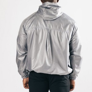 Tshiab Tsim Teeb 100% Polyester Fitness Sports Zip up Windbreaker Jackets Rau Txiv neej