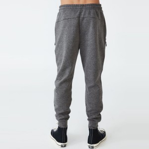 Custom nga Embroidery Logo Tech Track Pants Mens Sweat Jogger Pants nga May Zipper Pocket