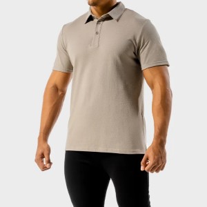 Wholesale Breathable Polyester Slim Fit Men Workout Polo T Shirts Custom Logo