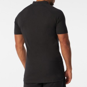 Bag-ong Disenyo nga Soft Cotton Plain High Neck Short Sleeve Men Workout Blank T Shirts Custom Printing
