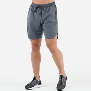 Qalîteya Bilind Zêk Dry 100% Polyester Drawstring Waist V Cut Hem Men Athletic Gym Shorts