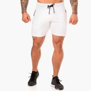 MOQ baix Venda a l'engròs personalitzat gimnàs entrenament esportiu butxaques amb cremallera pantalons curts d'entrenament per a homes