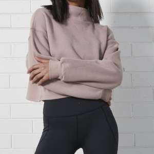 Big discounting Sports Bra Sets - Active Gym Wear Custom Printed Blank Jumper Funnel Neck Plain Crop Fleece Sweatshirt For Women – AIKA