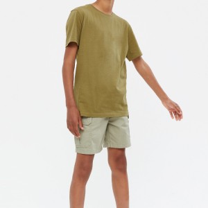 Høy kvalitet myk bomull ensfarget kortermet tilpasset logo gutte-t-skjorter for barn