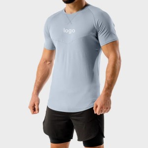 도매 짧은 소매 메쉬 패널 사용자 정의 인쇄 근육 맞는 스포츠 일반 남자 T 셔츠