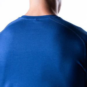 ओईएम क्विक ड्राई फोर वे स्ट्रेच पॉलिएस्टर जिम प्लेन लंबी आस्तीन वाली पुरुष टी शर्ट कस्टम मुद्रित