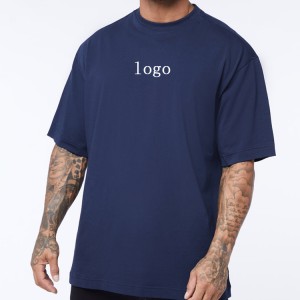 Streetwear 100 % bomull Plain Crew Neck Tom T-shirt Custom logotyptryck för män