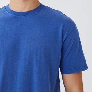 Търговия на едро с висококачествен персонализиран печат, обикновени тренировъчни памучни тениски за мъже
