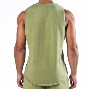 OEM ຄຸນະພາບສູງ ຜ້າຝ້າຍຝຣັ່ງ Terry ຕັດຜູ້ຊາຍ Custom Plain Fitness Workout Tank Tops