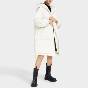 Υψηλής ποιότητας Nylon Shell Custom Goose Puff Long Down παλτό για γυναίκες