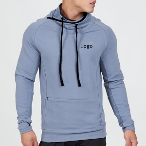 Tvornička cijena prilagođeni pulover za vježbanje s visokim vratom za muškarce Slim Fit Gym obične pamučne dukserice