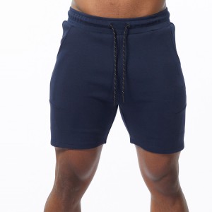 Pantalons curts atlètics d'entrenament de cotó francès suau amb cordó de disseny OEM per a homes