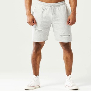 Ambongadiny French Terry Cotton Raw Edge Custom Men Fitness Workout Sweat Shorts