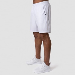 Sportswear Chaw tsim tshuaj paus Custom Logo Hnav Polyester Mens 2 hauv Kuv Khiav Gym Shorts