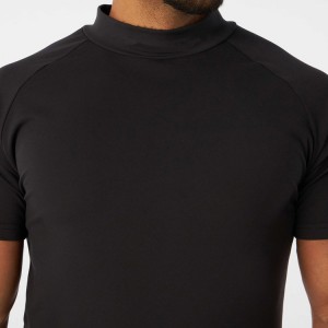 Samarretes en blanc d'entrenament per a homes de màniga curta de nou disseny de cotó suau i coll alt Impressió personalitzada