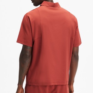 પુરુષો માટે જથ્થાબંધ લાઇટવેઇટ પોલિએસ્ટર કસ્ટમ રાગલાન સ્લીવ વર્કઆઉટ પ્લેન જિમ પોલો ટી શર્ટ