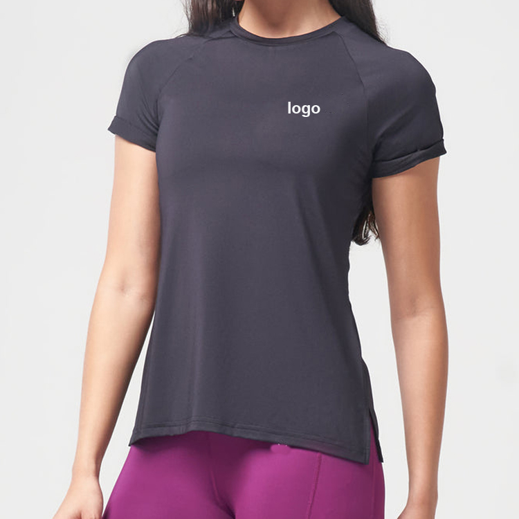 Egregia qualitas Women Pants - High Quality Polyester Side Mesh Panel Bottom Split Custom Plain Women Gym Fitness T Shirts – AIKA