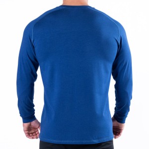 OEM Quick Dry چهار راه کشش پلی استر بدنسازی ساده تی شرت مردانه آستین بلند با چاپ سفارشی