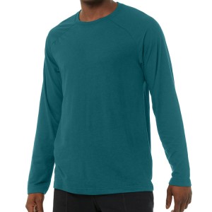 उच्च गुणवत्ता वाले वर्कआउट ब्लैंक कस्टम प्लेन पुरुषों की लंबी आस्तीन वाली जिम स्पोर्ट्स टी शर्ट