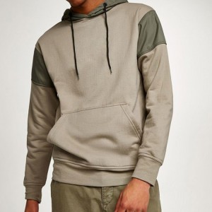 Фурӯши гарм дар толори холӣ либоси кӯчаи Slim Fit Contrast Design hoodies Sweatshirts логотипи фармоишӣ барои мардон
