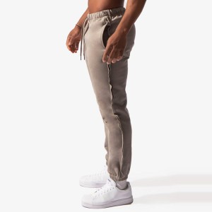 Изготовленные на заказ хлопковые спортивные штаны из французского терри с манжетами на подол, мужские спортивные бегуны