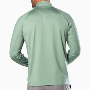 Quarter Zipper T Shirts Custom Reflex Strip Långärmad Gym Tops