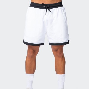 Mga Basketbol na Short na Custom na 100%Polyester Mesh na Tela na Mga Panglalaking Gym Short