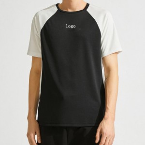 Wholesale Quick Dry Polyester Color Block Gym Athletic T Shirts Custom Printing Para sa Mga Lalaki