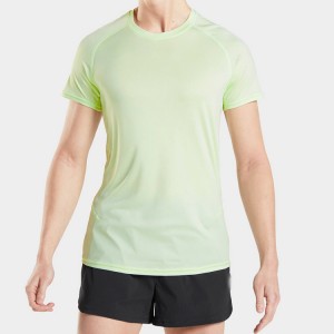 Velkoobchodní pánská trička s rychlým sušením polyesterovým síťovaným panelem na cvičení Slim Fit