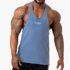 Hot Rea Bomull Muscle Building Gym Stringer Custom Logo Sport Linne för män
