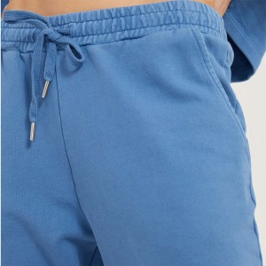 Pantalóns de chándal 100% algodón con cordón na cintura para adestramento Pantalóns deportivos holgados para mulleres