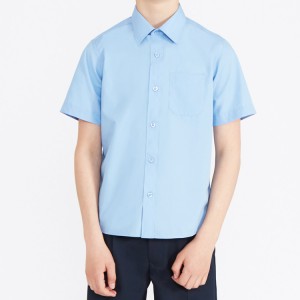 Camisas de uniforme escolar Camisetas azuis personalizadas para estudantes