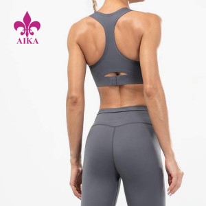 Høy kvalitet fireveis stretch tilpasset logo Racer rygg Yoga Sports BH for kvinner med krok