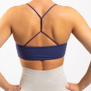 I-Wholesale Custom Sexy Skinny Straps Push Up U Neck Yoga Sports Bra Yabesifazane