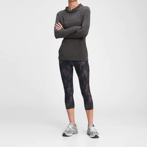 Sudaderas con capucha de ximnasia Slim Fit de alta calidade Active Sports Women Logo personalizado con orificio para o pulgar