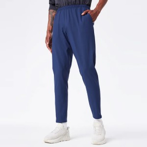 Me cilësi të lartë 100% poliestër elastik me bel për meshkuj Pantallona sportive vrapuese me fund zinxhir
