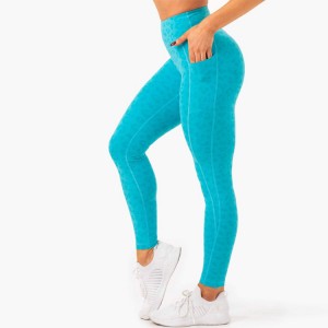 Engros High Stretch Sublimated Printing High Waist Pocket Yoga Legging bukser til kvinder