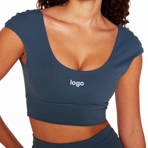 Ggym T Shirts Custom High Stretch Plain Sports Crop Tops For Women