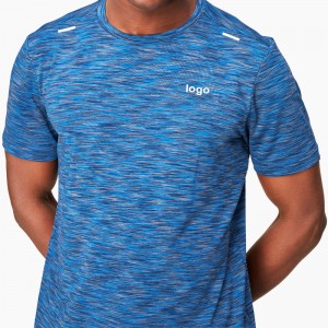Khiav T Shirts Custom Refletive Strip Chaw Dye Txiv neej Gym T Shirt