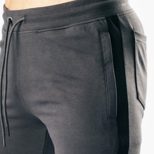 Calças de corrida personalizadas listradas laterais de elastano de quatro vias por atacado masculinas slim fit joggers
