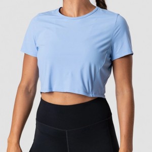 사용자 정의 로고 OEM 여성을 위한 고품질 짧은 소매 운동 일반 자르기 티셔츠