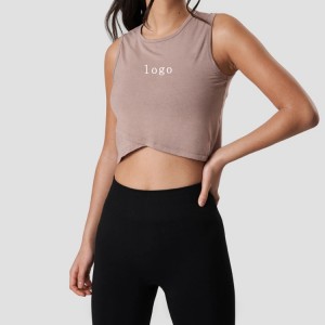 OEM Breathable Blank Sports Athletic Plain Women Crop Gym Tank Tops Logo Custom