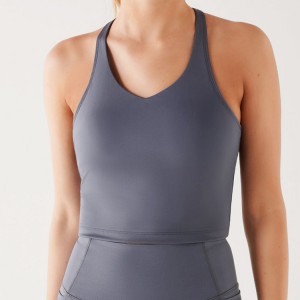 Yoga Tank Top Custom High Stretch V Neck Crop Fitness Wear For Women