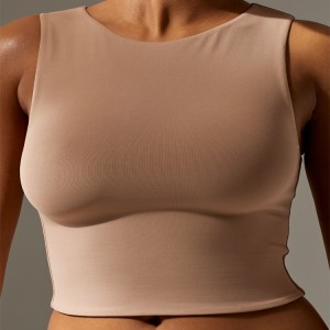 Vruće prodaje četverosmjerne rastezljive prazne majice bez rukava prilagođeni logotip za žene