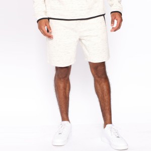 Qalîteya Bilind Xweser Logo Polyester Active Wholesale Slim Fit Gym Hoodie Shorts Tracksuit Set For Men