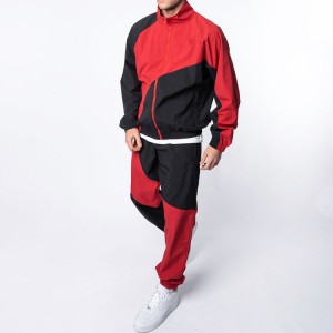 Պատվերով Quick Dry Polyester Color Block Jogger Windbreaker մարզահագուստի հավաքածու տղամարդկանց համար