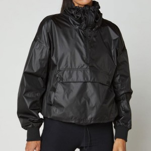 Kalîteya Bilind 100% Polyester Quarter Zipper Outdoor Windbreaker Gym Jacket For Women