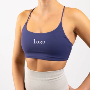 Groothandel op maat gemaakte sexy magere bandjes Push-up U-hals Yoga sportbeha voor dames