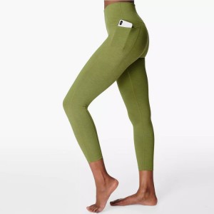 Vysoce kvalitní punčochové kalhoty Fitness Yoga Kalhoty Kalhoty Legíny na cvičení 7/8 na boku s vysokým pasem